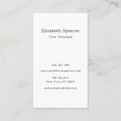 Schlichte Weiß-Schwarz Logo Business- Visitenkarte 名刺 (裏面)