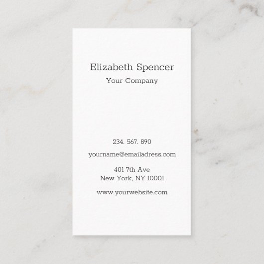 Schlichte Weiß-Schwarz Logo Business- Visitenkarte 名刺 (裏面)