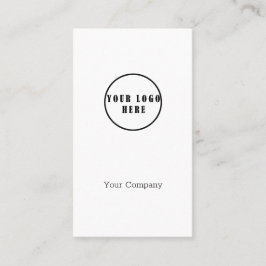 Schlichte Weiß-Schwarz Logo Business- Visitenkarte 名刺