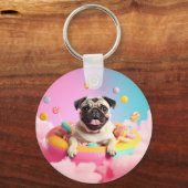 Schlüsselanhänger – Süßer glücklicher Mops  キーホルダー (正面)