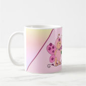 Schmetterling Rosa personalisiert コーヒーマグカップ (左)