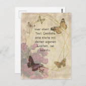 Schmetterling und Blumen # 11 , personalisierbar ポストカード (正面/裏面)