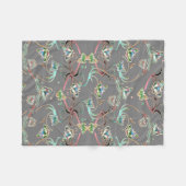 Schmetterlinge Verzierungen Grau フリースブランケット (正面(横))