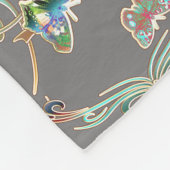 Schmetterlinge Verzierungen Grau フリースブランケット (角)