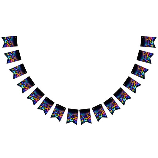 Schmetterlings wimpl in Neonfarben バンティングフラッグ (全)