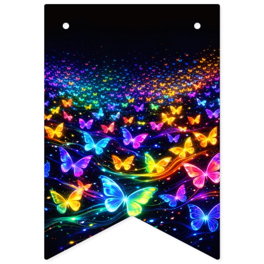Schmetterlings wimpl in Neonfarben バンティングフラッグ (第2の旗)