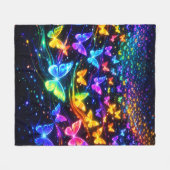 Schmetterlingsdecke mit neonfarben フリースブランケット (正面(横))