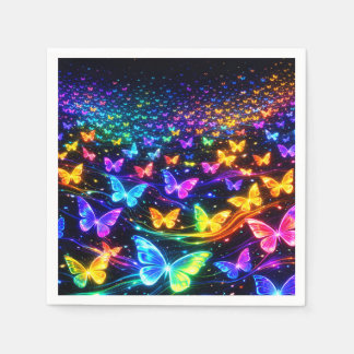 Schmetterlingsservietten im Neonlook スタンダードカクテルナプキン