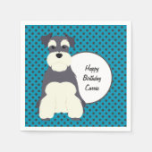 Schnauzerと水玉模様のカスタマイズ スタンダードカクテルナプキン (正面)