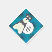 Schnauzerと水玉模様のカスタマイズ スタンダードカクテルナプキン (角)