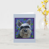 Schnauzerノートカ空白のード カード (黄色い花)