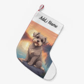 Schnauzer スモールクリスマスストッキング (正面 (吊り時))