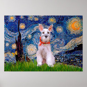 Schnauzer 9 - Starry Night ポスター