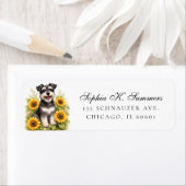 Schnauzer and Sunflowers Personalized Address ラベル (インサイチュ)