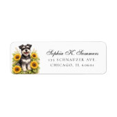 Schnauzer and Sunflowers Personalized Address ラベル (正面)