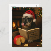 Schnauzer 'Cheese Tax' Christmas postcard ポストカード (正面/裏面)