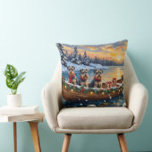 Schnauzer Christmas Boat Holiday クッション (椅子)