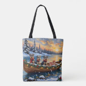 Schnauzer Christmas Boat Holiday トートバッグ (裏面)