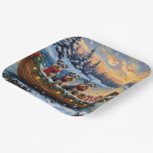 Schnauzer Christmas Boat Holiday ペーパープレート (傾斜あり)