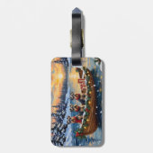 Schnauzer Christmas Boat Holiday ラゲッジタグ (裏面縦)