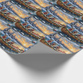 Schnauzer Christmas Boat Holiday ラッピングペーパー (角)