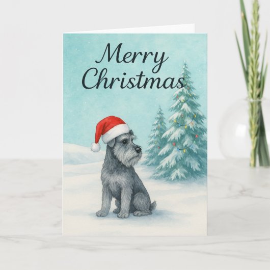 Schnauzer Christmas Card - Holiday Card カード (正面)