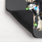 Schnauzer Christmas Dog Christmas Lights Santa Hat マウスパッド (コーナー)