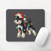 Schnauzer Christmas Dog Christmas Lights Santa Hat マウスパッド (マウス)