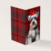 Schnauzer Christmas Dog with Red Holiday Plaid (外部)