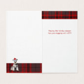 Schnauzer Christmas Dog with Red Holiday Plaid (内部フラット)