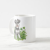 Schnauzer Coffee Mug with Shamrocks コーヒーマグカップ (正面左)
