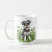 Schnauzer Coffee Mug with Shamrocks コーヒーマグカップ (左)
