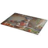 Schnauzer Cooking in Kitchen カッティングボード (角)