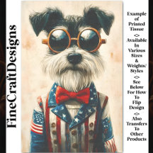 Schnauzer Dog, AmericanスタイルジャケットCC9 Decopage