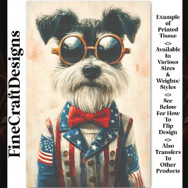 Schnauzer Dog, AmericanスタイルジャケットCC9 Decopage 薄葉紙