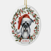 Schnauzer Dog Ceramic Circle Ornament セラミックオーナメント (右)