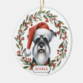 Schnauzer Dog Ceramic Circle Ornament セラミックオーナメント (左)