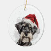 Schnauzer Dog Christmas Personalized セラミックオーナメント (左)