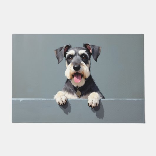 Schnauzer Dog Doormat Art ドアマット (正面)