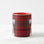 Schnauzer Dog Lover Holiday Red Plaid Christmas マグカップ (中央)