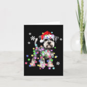 Schnauzer Dog Reindeer Christmas Lights Ugly Xmas  カード (正面)
