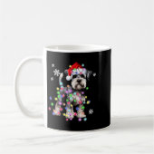 Schnauzer Dog Reindeer Christmas Lights Ugly Xmas  コーヒーマグカップ (左)