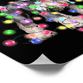 Schnauzer Dog Reindeer Christmas Lights Ugly Xmas  ポスター (角)