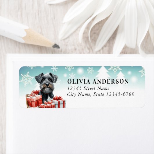 Schnauzer Dog Return Address Labels ラベル (インサイチュ)