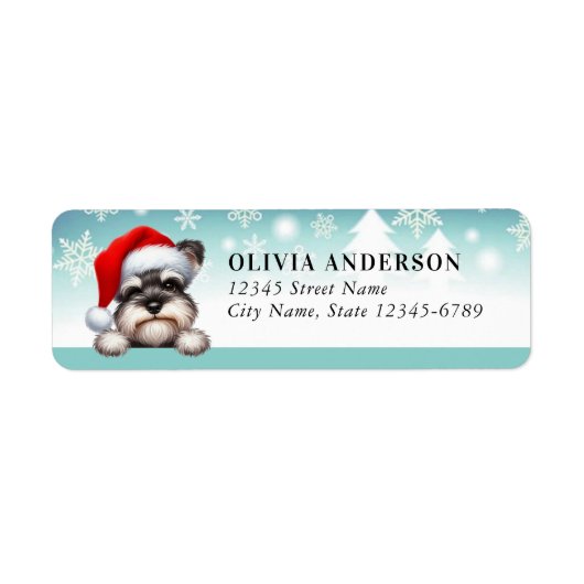 Schnauzer Dog Return Address Labels ラベル (正面)