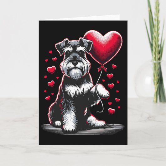Schnauzer Dog Valentine's Day Dog Owner Valentine カード (正面)