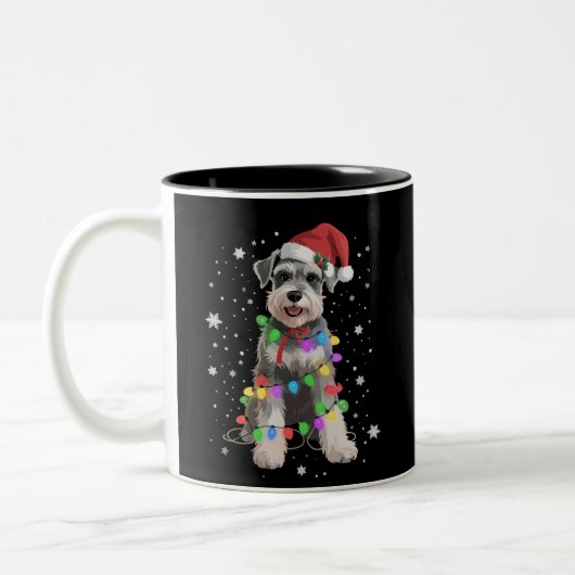 Schnauzer Dogs Tree Christmas Xmas Pet Animal Dog  ツートーンマグカップ (左)