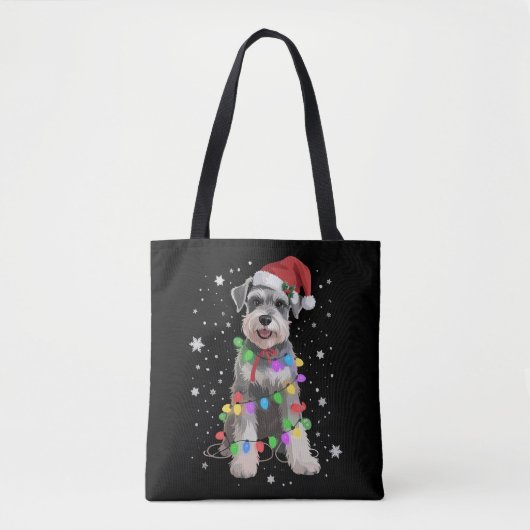 Schnauzer Dogs Tree Christmas Xmas Pet Animal Dog  トートバッグ (正面)