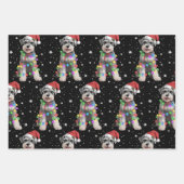 Schnauzer Dogs Tree Christmas Xmas Pet Animal Dog  ラッピングペーパーシート (正面)