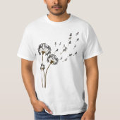 Schnauzer Flower Fly Dandelion Schnauzer Funny Dog Tシャツ (正面)